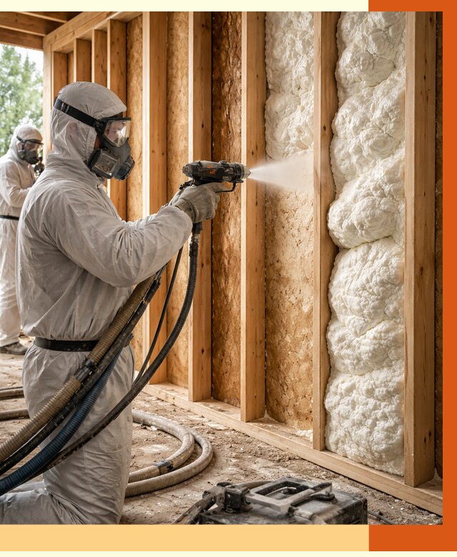 Утепление каркасного дома ППУ в Батайске от 2834 руб./м2 — работа под ключ | ТепломастерБтс