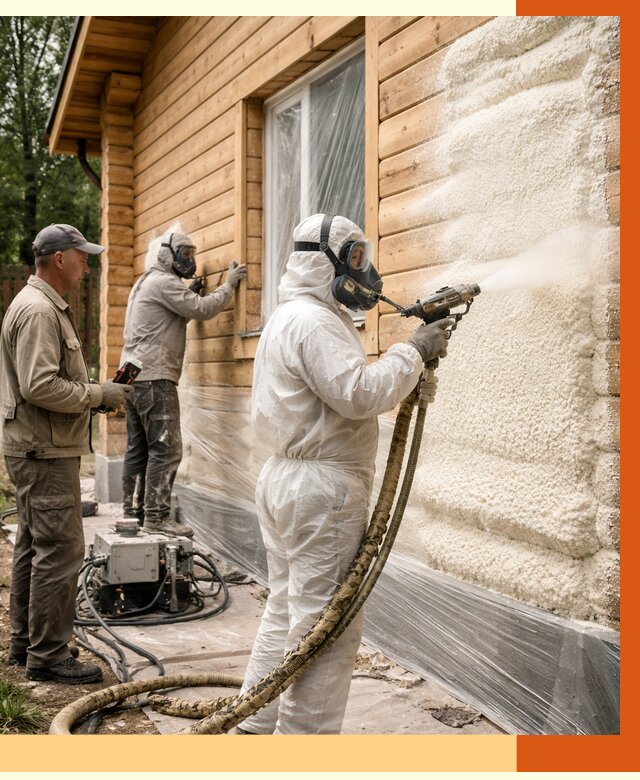 Утепление дома из бруса ППУ в Батайске от 3897 руб/м2 под ключ | ТепломастерБтс