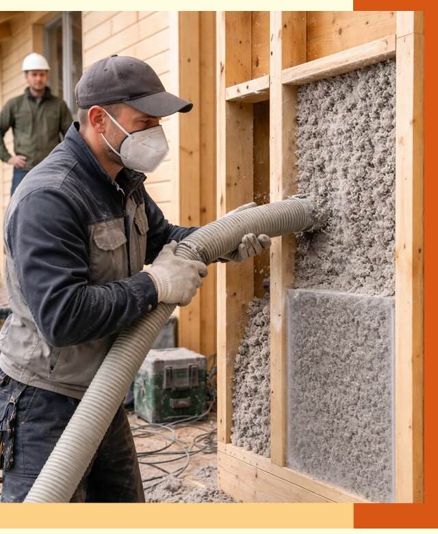 Утепление дома из бруса эковатой в Батайске от 1872 руб/м2 | ТепломастерБтс