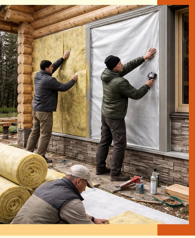 Утепление бревенчатого дома в Батайске от 7743 руб/м2 — заказать под ключ | ТепломастерБтс