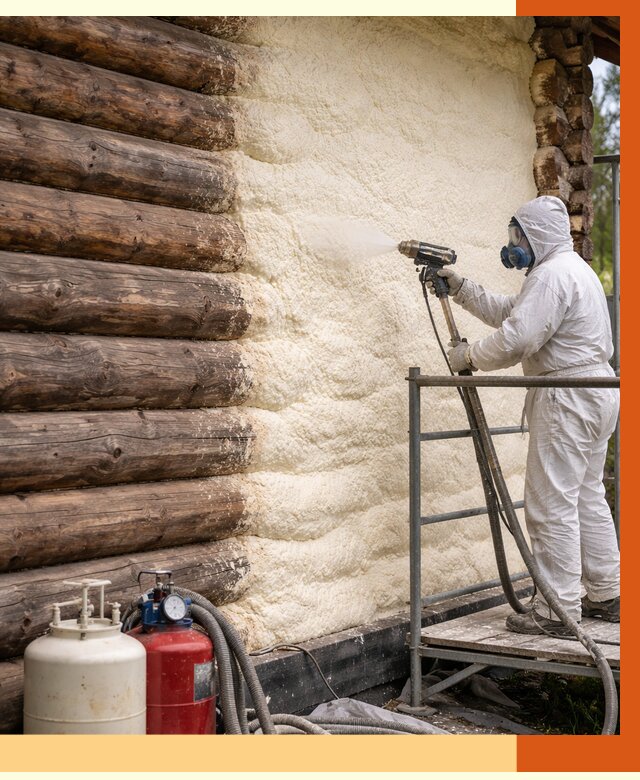 Утепление бревенчатого дома ППУ в Батайске под ключ от 6326 руб. | ТепломастерБтс