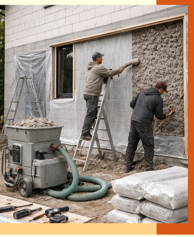 Утепление дома из газобетона эковатой в Батайске от 4554 руб./м2 | ТепломастерБтс