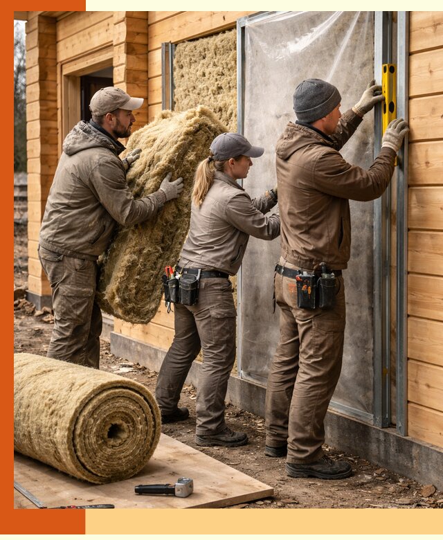 Утепление дома из двойного бруса в Батайске качественно и надёжно