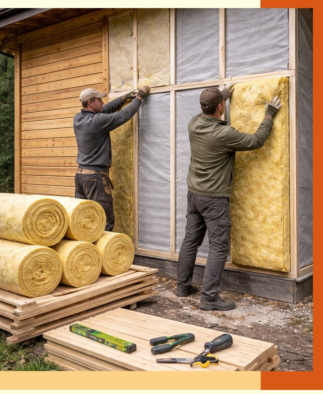 Утепление бани снаружи в Батайске от 86029 руб. под ключ | ТепломастерБтс