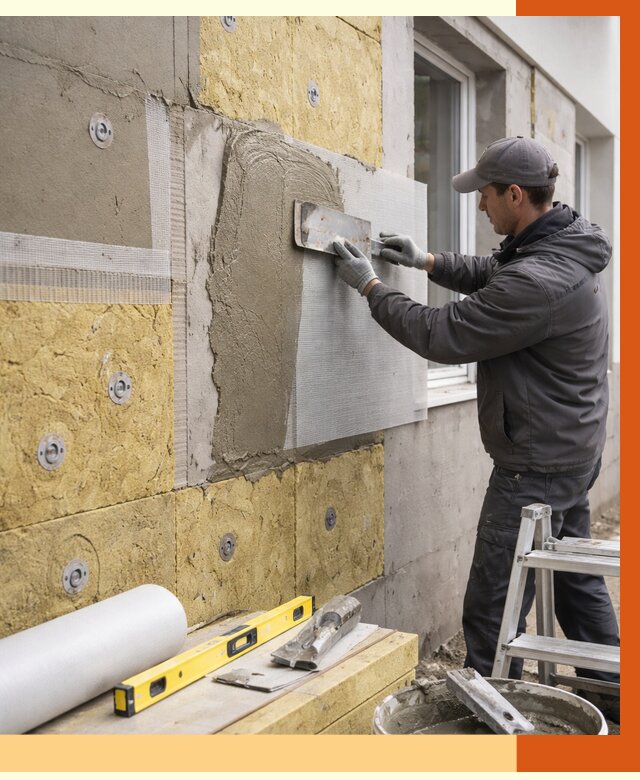 Утепление фасада под штукатурку в Батайске от 4251 руб/м2 — монтаж пенопластом и минватой | ТепломастерБтс