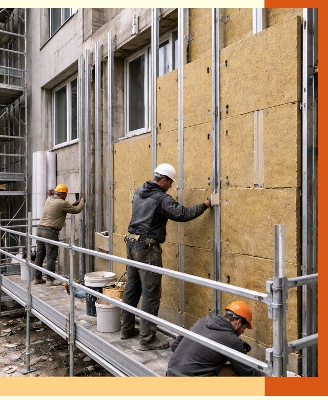 Утепление вентилируемого фасада в Батайске от 5668 руб/м2 — монтаж и утепление вентфасад | ТепломастерБтс