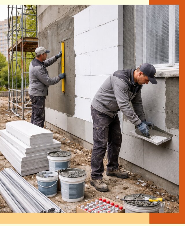 Утепление фасада и стен снаружи в Батайске от 4251 руб. | ТепломастерБтс