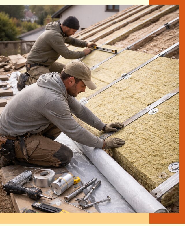 Утепление крыши снаружи в Батайске под ключ от 1215 руб./м2 | ТепломастерБтс