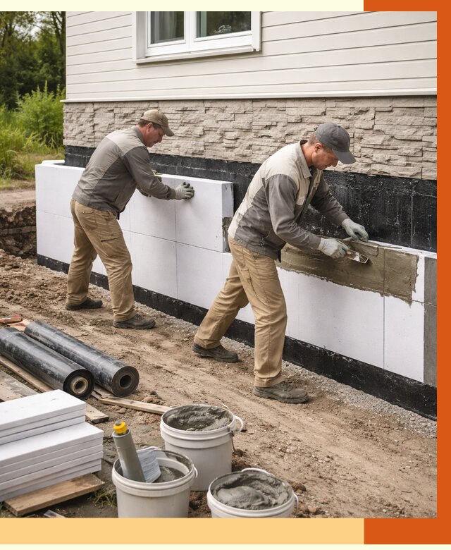 Утепление фундамента снаружи в Батайске от 4251 руб. за м² | ТепломастерБтс