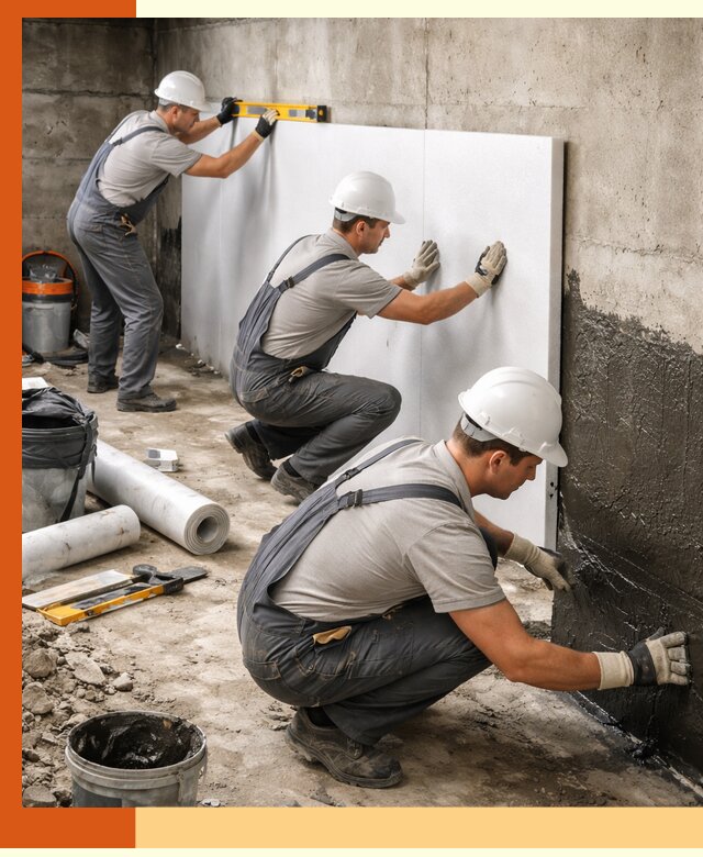 Утепление фундамента изнутри профессионально в Батайске