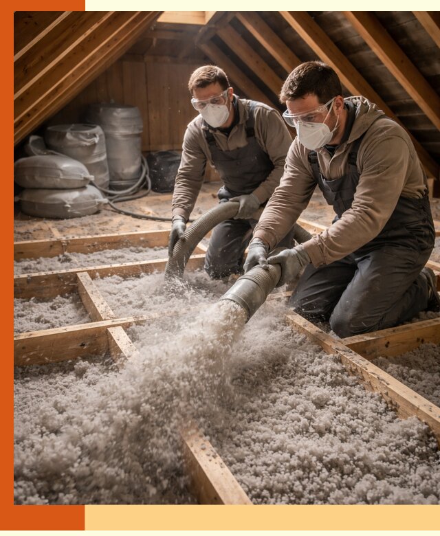 Утепление чердака эковатой в Батайске — быстро и надёжно