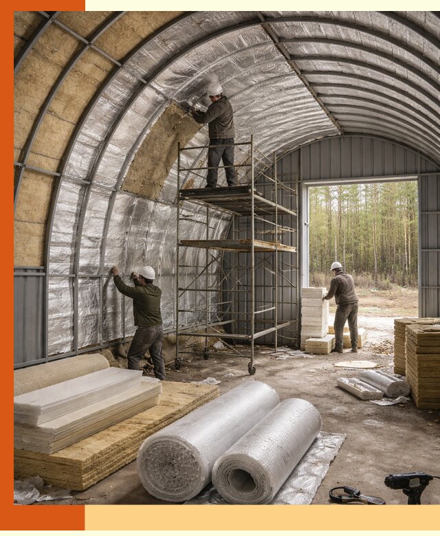 Утепление арочного ангара под ключ в Батайске