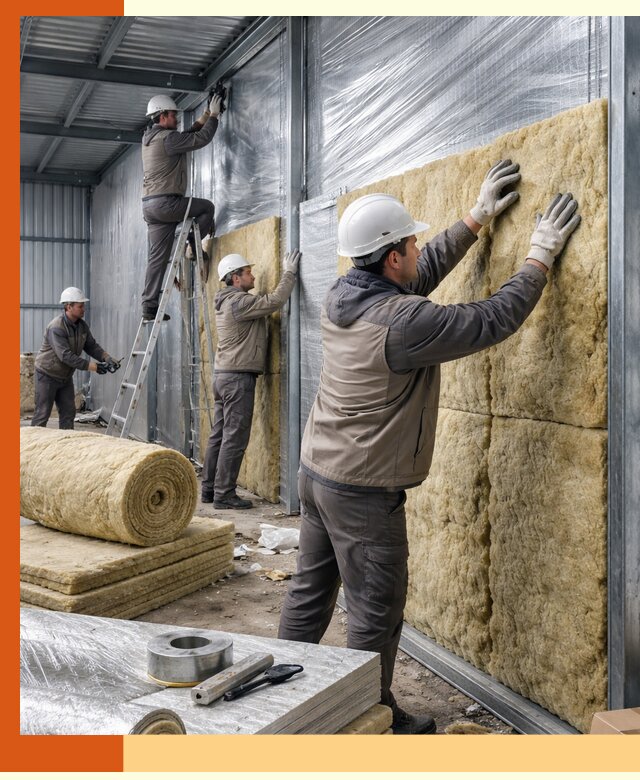 Утепление металлического склада в Батайске: теплоизоляция и герметизация