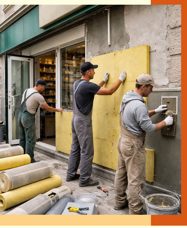 Утепление магазина в Батайске от 4554 руб/м2 — цена, стены и снаружи | ТепломастерБтс