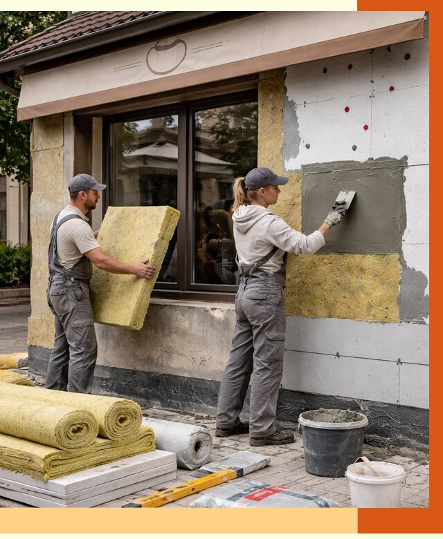 Утепление кафе в Батайске от 4251 руб/м2 — комплексно под ключ | ТепломастерБтс