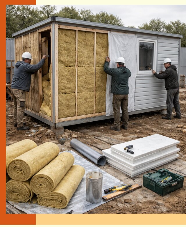 Утепление строительной бытовки под ключ в Батайске для любых условий