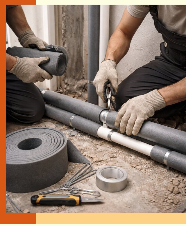 Утепление труб водоснабжения в Батайске — монтаж и защита сети