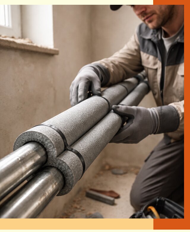 Утепление труб отопления в Батайске от 2884 руб. за м² — услуги под ключ | ТепломастерБтс