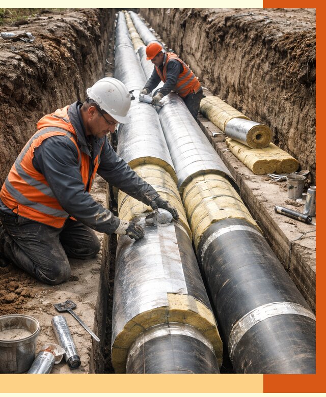 Утепление теплотрассы в Батайске от 4554 руб./м2 — ппу и комплексная изоляция | ТепломастерБтс