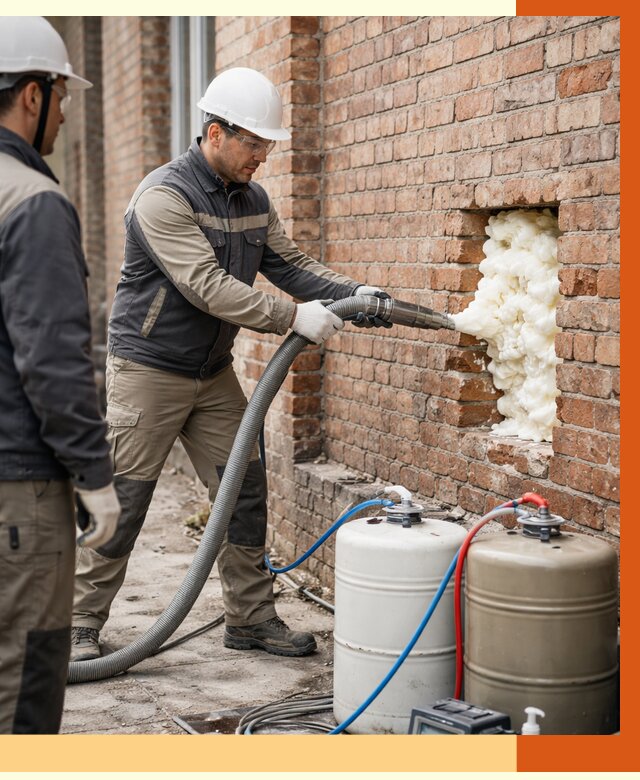 Заливка ППУ в пустоты кирпичной стены в Батайске от 2783 руб. | ТепломастерБтс