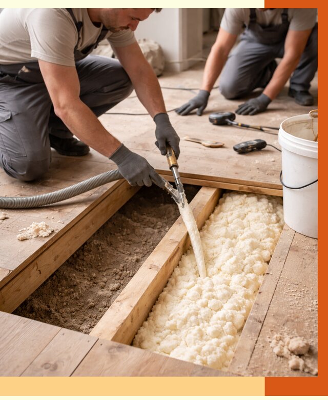 Заполнение пустот пола в Батайске от 2733 руб. — утепление пустот пола под ключ | ТепломастерБтс