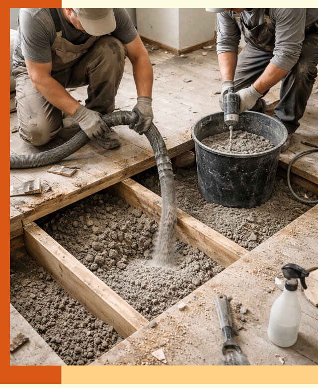 Заполнение пустот пола в Батайске полиуретаном и пенополистиролом