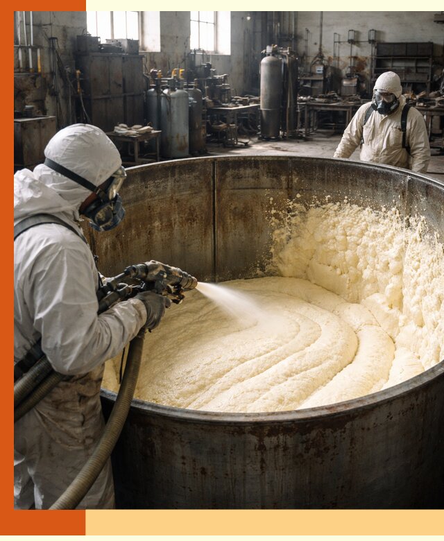 Заливка ппу в емкости с полной изоляцией и герметизацией в Батайске