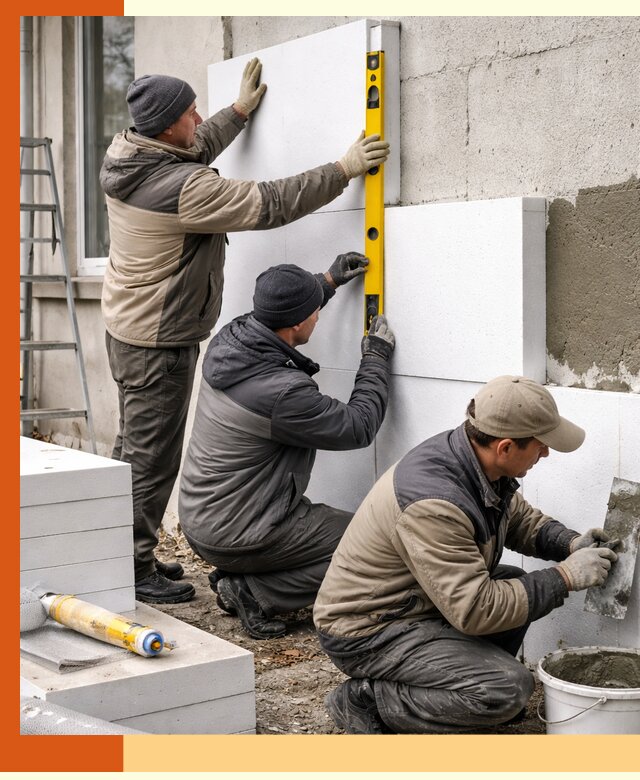 Утепление пенопластом наружных стен и фасадов в Батайске