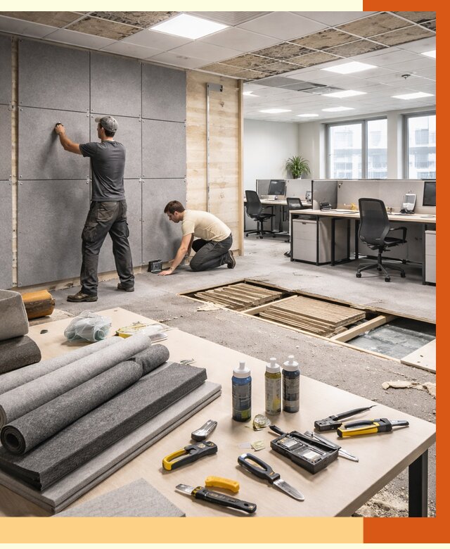 Профессиональная шумоизоляция офиса в Батайске от 6832 руб. за м2 | ТепломастерБтс