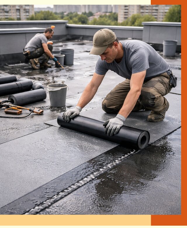 Гидроизоляция плоской кровли в Батайске от 4554 руб./м2 — профессионально | ТепломастерБтс