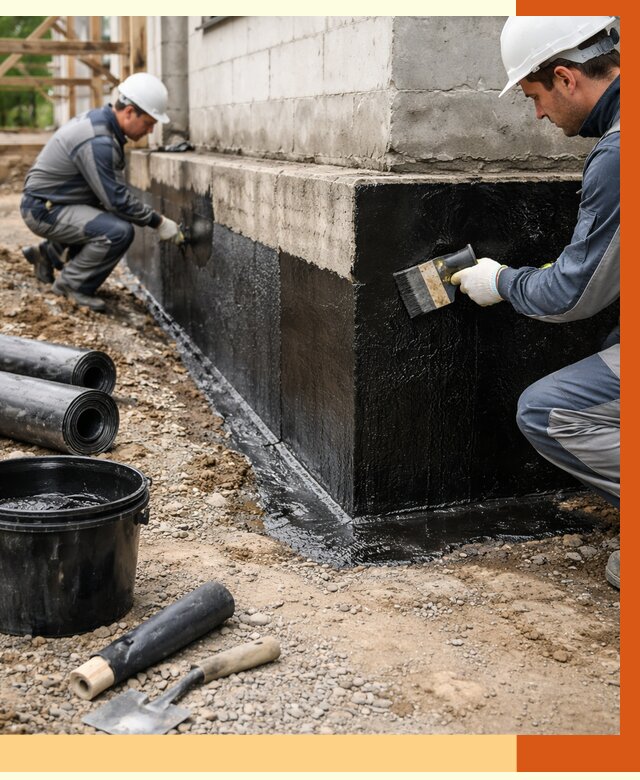 Гидроизоляция фундамента в Батайске от 1265 руб. — профессионально, под ключ | ТепломастерБтс