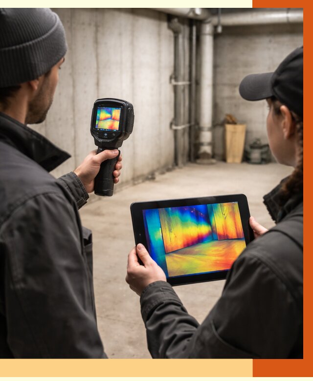 Тепловизионное обследование подвала в Батайске от 4554 руб. — проверка гидроизоляции | ТепломастерБтс