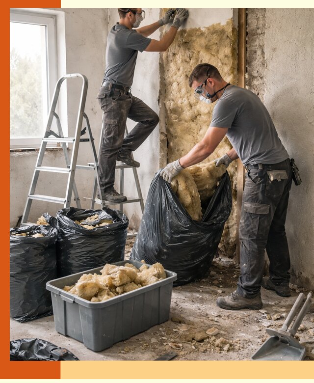 Демонтаж старого утеплителя и вывоз отходов в Батайске