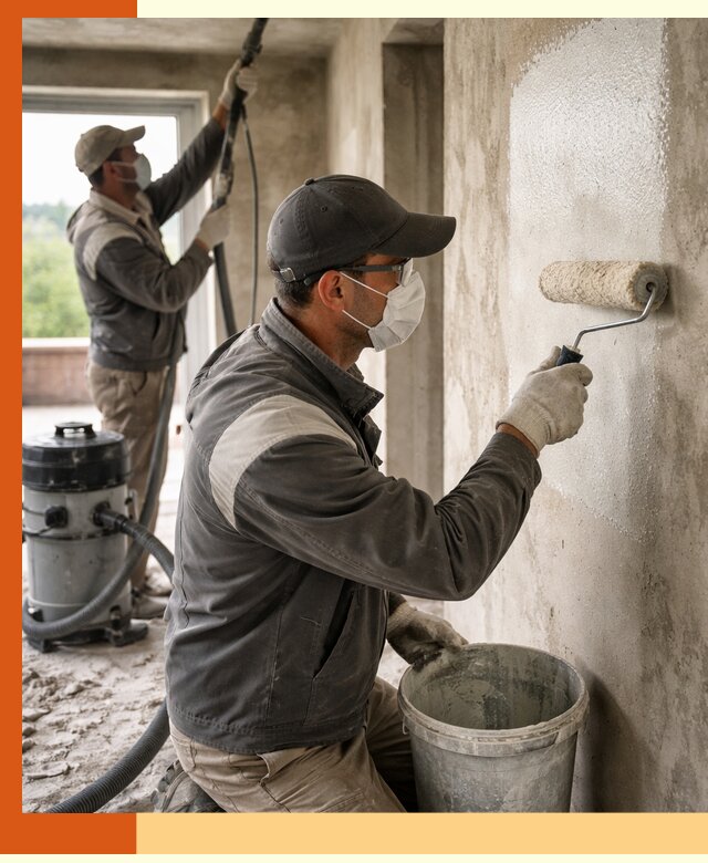 Подготовка поверхности под напыление утеплителя в Батайске