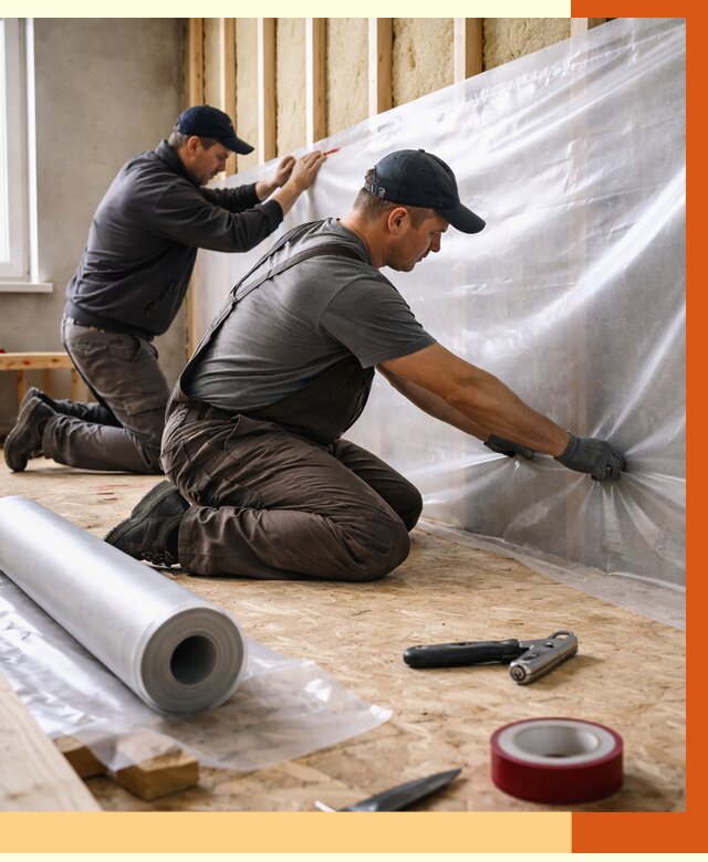 Монтаж пароизоляции в Батайске от 2530 руб. — установка и укладка под ключ | ТепломастерБтс